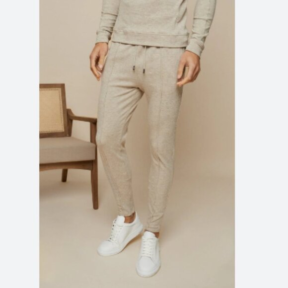 RAITH Soho Brushed Fleece Jogger Pant in Oatmeal Tan Size XL - Picture 1 of 9